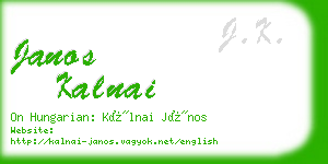 janos kalnai business card